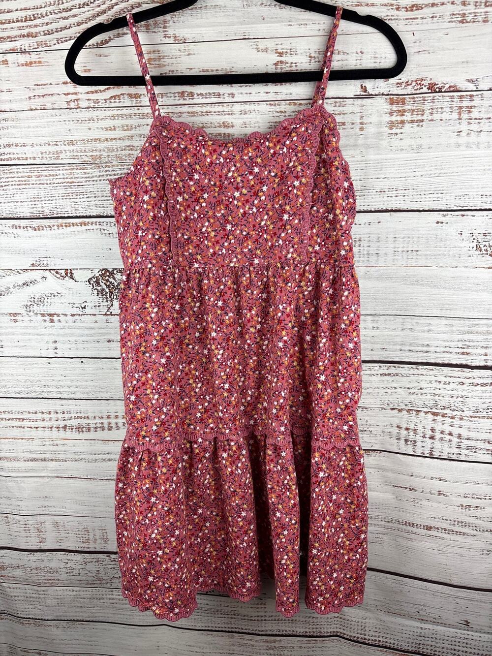 Aeropostale Pink Ditsy Floral Spaghetti Strap Mini Sun Dress Womens M Fairy Boho